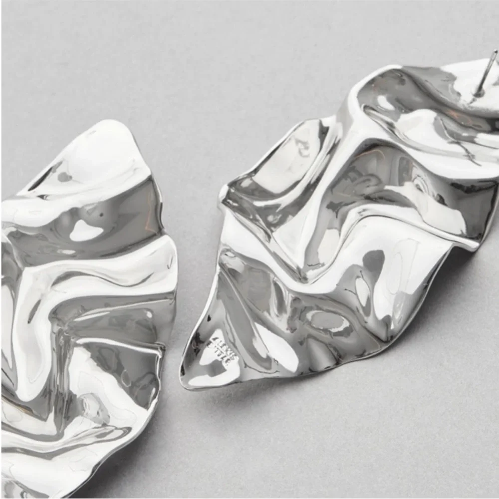Alexis Bittar Crumpled Earrings Silver - Picture 3 of 14
